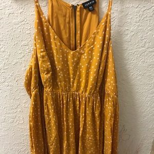 Yellow Polka dot babydoll tank size 00 (M/L)